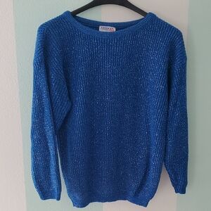 Vibrant Blue Crew‎ Neck Sweater By American Pride